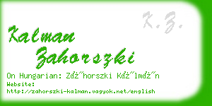 kalman zahorszki business card